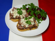 Roast Beef and Blue Cheese Tartine.