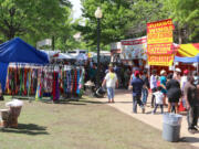 People gather at the annual Africa in April festival in downtown Memphis, Tenn.