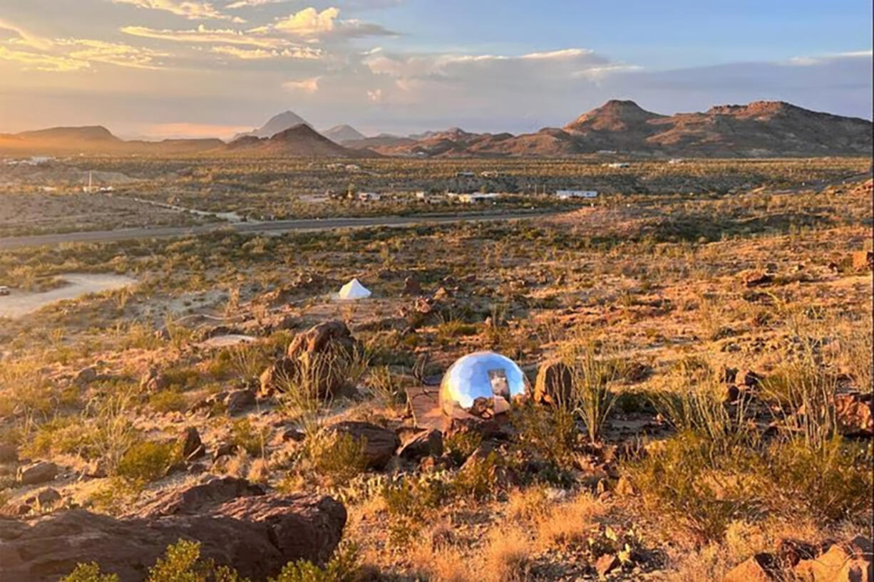 A mirrored dome in West Texas was named the No. 1 glamping spot in the U.S. by a national camping website.