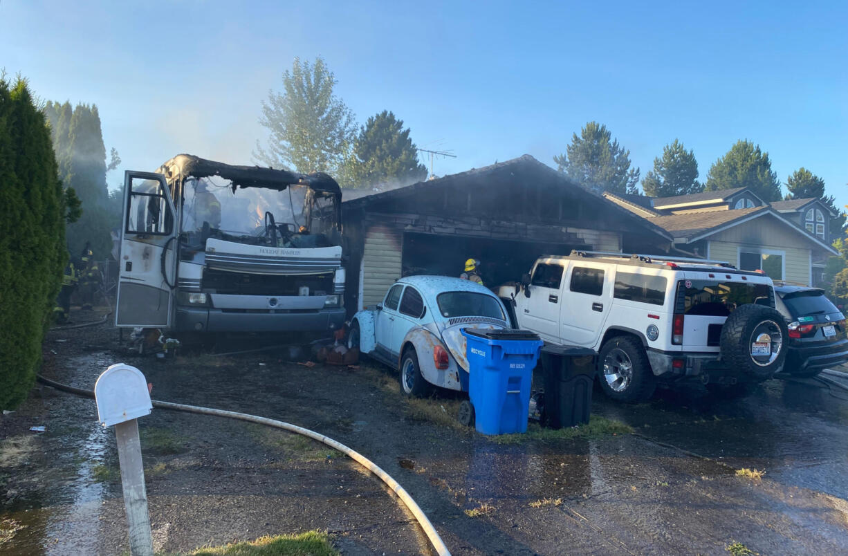 A residential fire caused damage to a home, vehicle and motorhome on Friday in Salmon Creek.