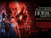 Characters from Netflix???s ???Stranger Things??? series appear in promotional images for Universal???s Halloween Horror Nights.