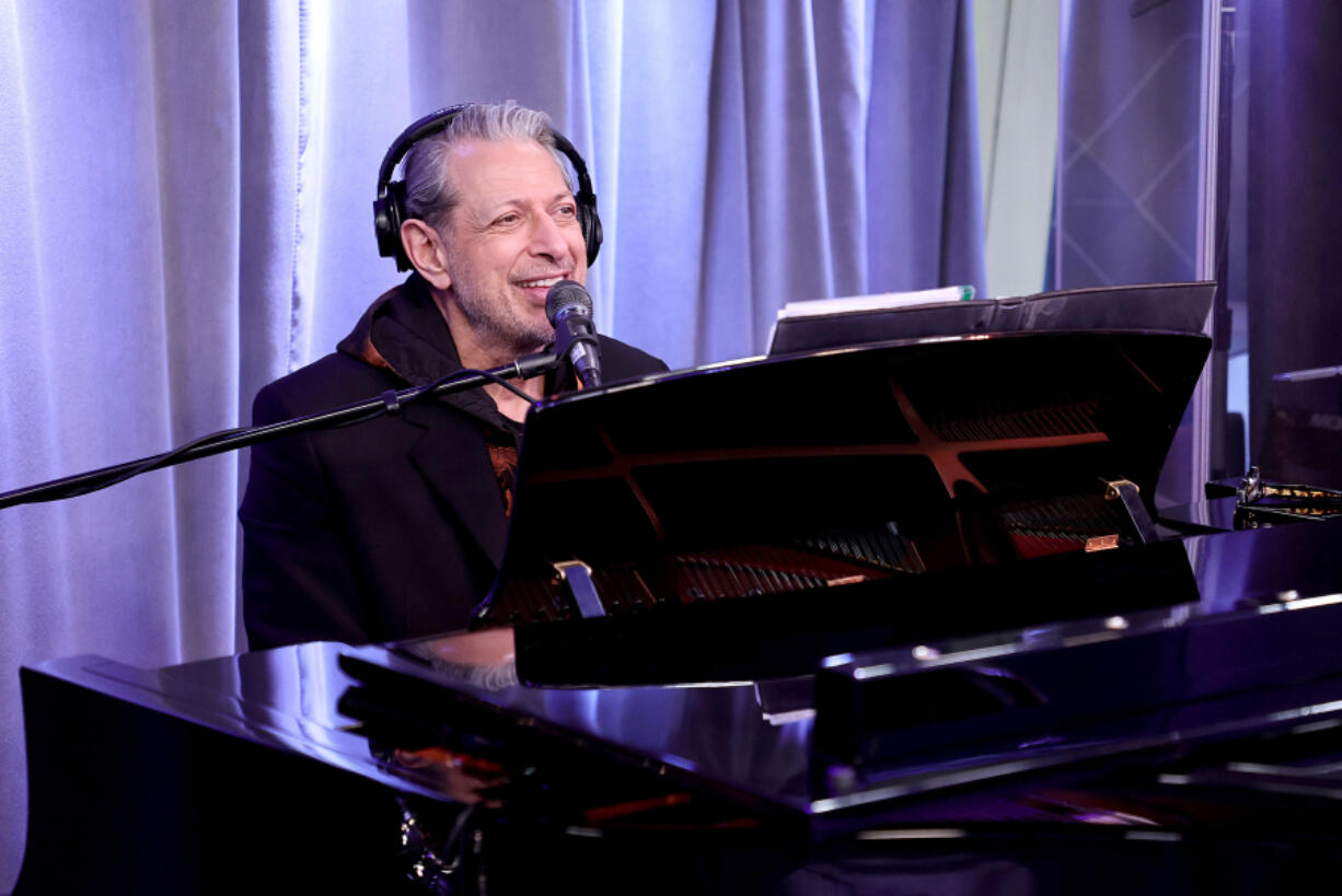 Jeff Goldblum performs with the the Mildred Snitzer Orchestra at SiriusXM Studios on March 27, 2023, in New York.