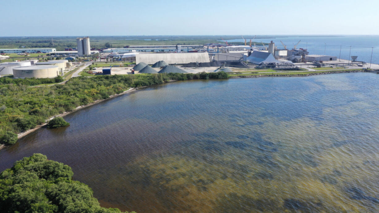 Aerial drone image from Piney Point on April 14, 2021, in Palmetto, Florida.