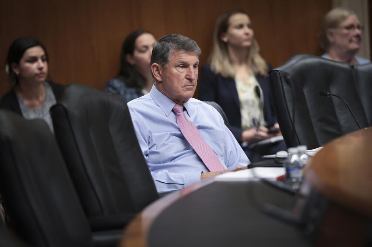 Sen. Joe Manchin (D-WV) questions Securities and Exchange Commission Chairmain Gary Gensler as Gensler testifies before the Financial Services and General Government Subcommittee July 19, 2023, in Washington, DC. Gensler testified on "A Review of the FY2024 Budget for the U.S.