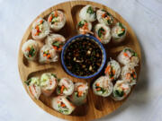 This seasonal summer roll features grilled shrimp.