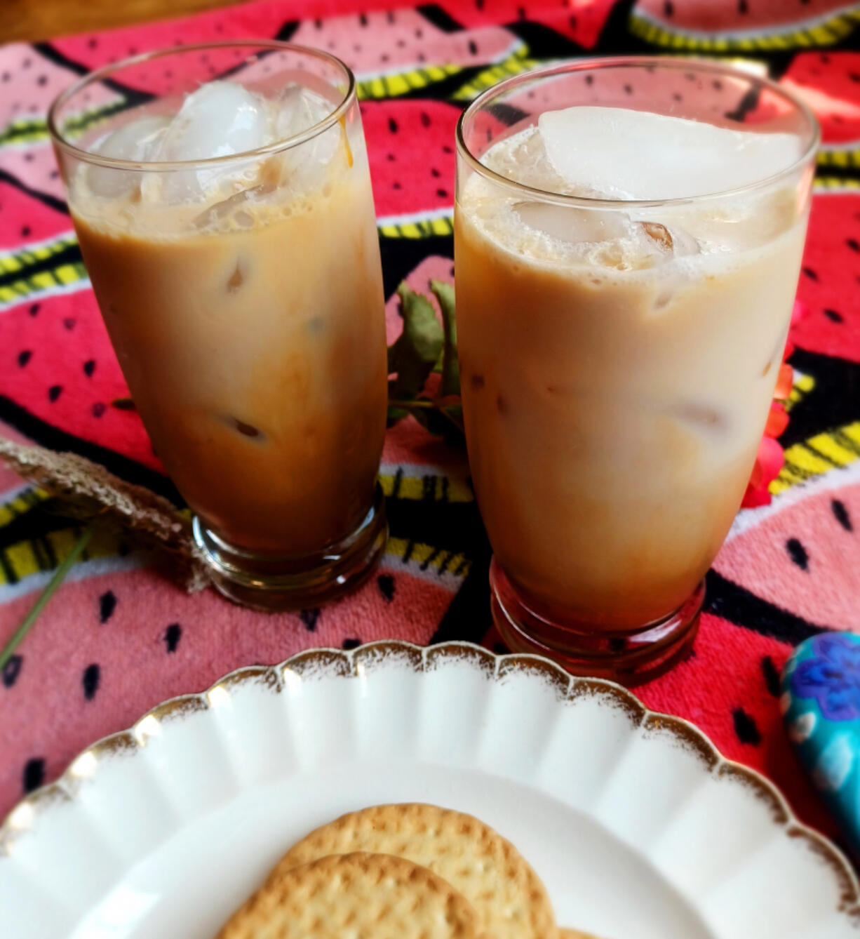 Cool and creamy with a swirl of coffee and a hint of sweet, this iced coffee is just the thing to beat the summer heat.