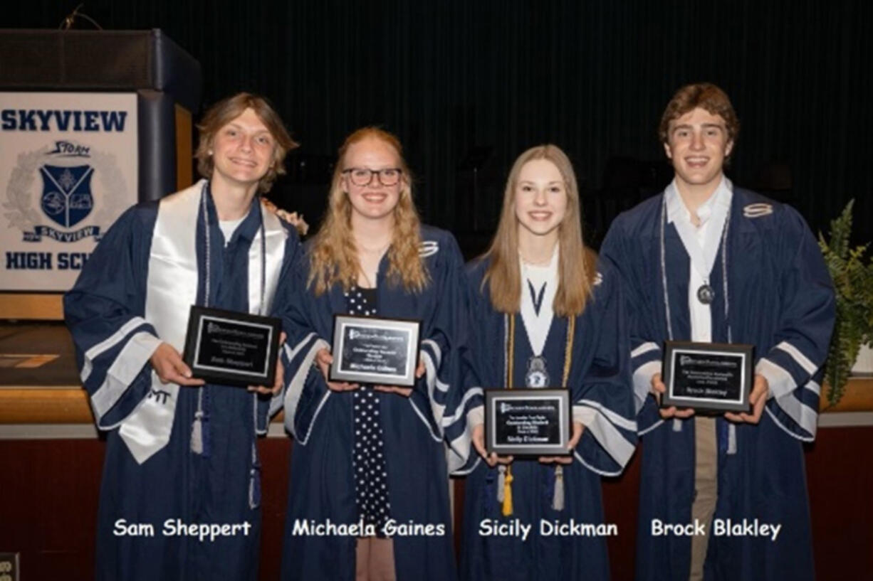 The Skyview Scholarships program awarded scholarships totaling $20,000 to four seniors in support of their college education.