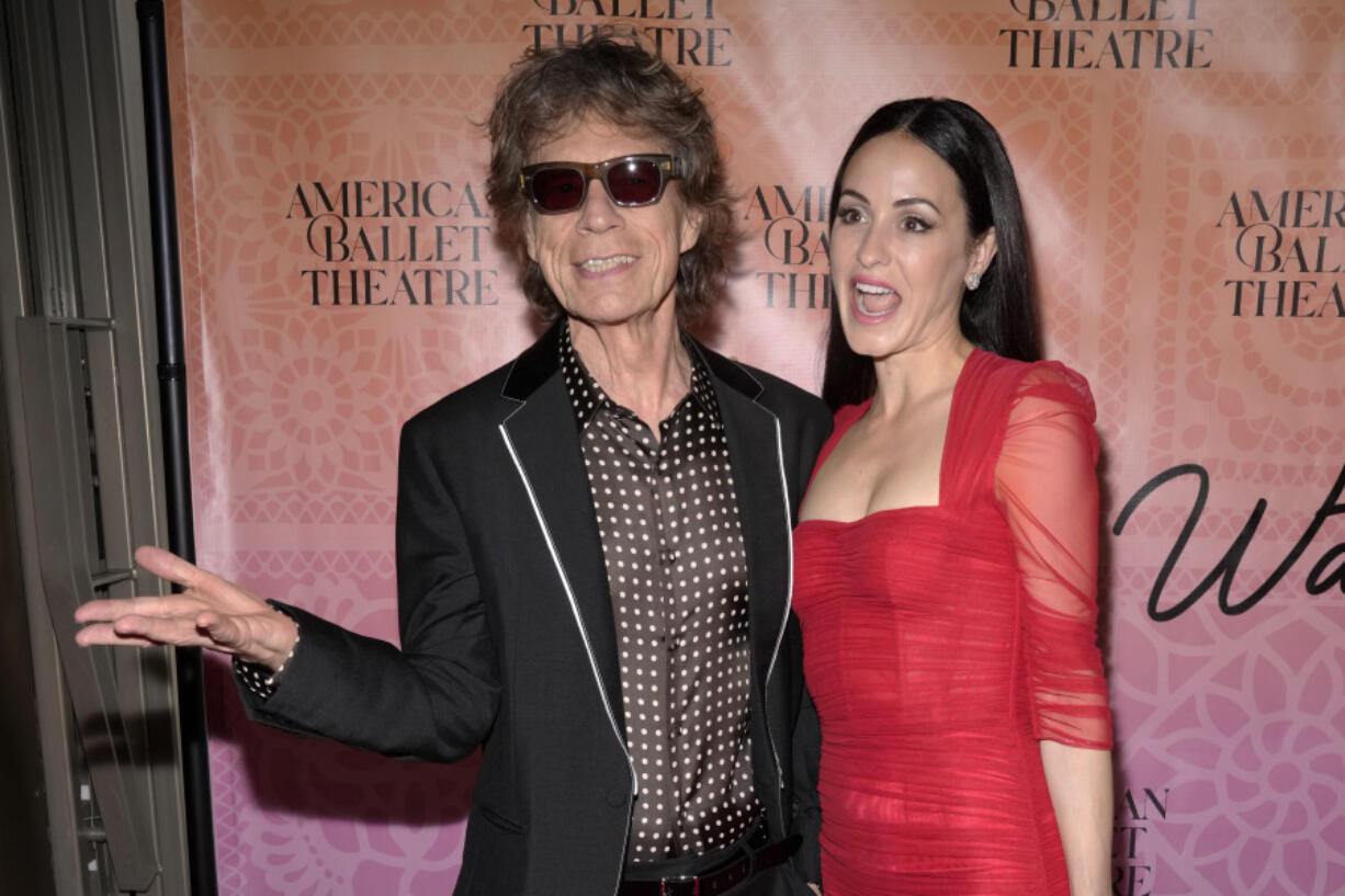 Mick Jagger and Melanie Hamrick attend the American Ballet Theatre June gala and premiere of "Like Water for Chocolate" at David Geffen Hall at Lincoln Center on June 22 in New York.