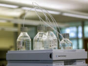Equipment used to test for perfluoroalkyl and polyfluoroalkyl substances, known collectively as PFAS or "forever chemicals." in drinking water.