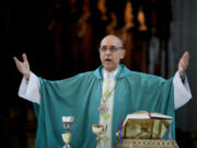 Monsignor Victor Manuel Fernandez, archbishop of La Plata, officiates Mass at the Cathedral in La Plata, Argentina, Sunday, July 9, 2023. Fernandez was appointed by Pope Francis to head the Holy See's Dicastery for the Doctrine of the Faith at the Vatican.