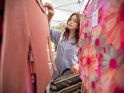 Lindsey Rempalski is shopping at Melrose Trading Post on July 9, 2023, in Los Angeles. Rempalski is an avid thrifter and focuses on sustainable fashion.