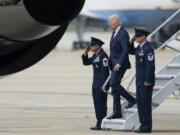 President Joe Biden arrives Andrews Air Force Base, Md., Thursday, July 20, 2023.