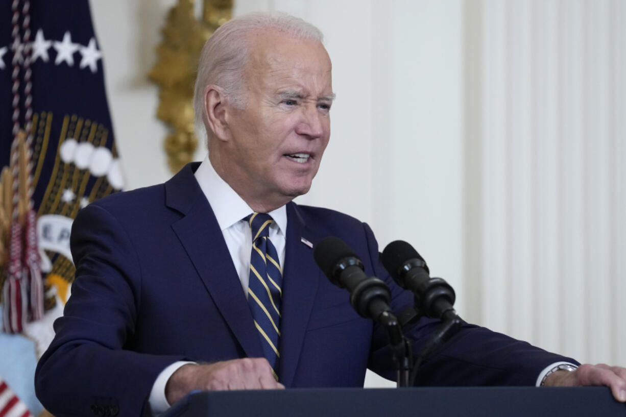 FILE - President Joe Biden speaks in the East Room of the White House in Washington, July 25, 2023. The Biden administration has announced the first cancer-focused initiative under its advanced health research agency. It's aiming to help doctors more easily distinguish between cancerous cells and healthy tissue during surgery and improve patient outcomes.