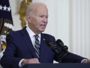 FILE - President Joe Biden speaks in the East Room of the White House in Washington, July 25, 2023. The Biden administration has announced the first cancer-focused initiative under its advanced health research agency. It's aiming to help doctors more easily distinguish between cancerous cells and healthy tissue during surgery and improve patient outcomes.