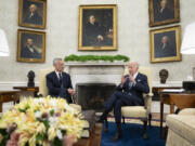 President Joe Biden meets with NATO Secretary-General Jens Stoltenberg in the Oval Office of the White House on June 13. The two will meet again during Biden's trip to Europe, which begins next Sunday.