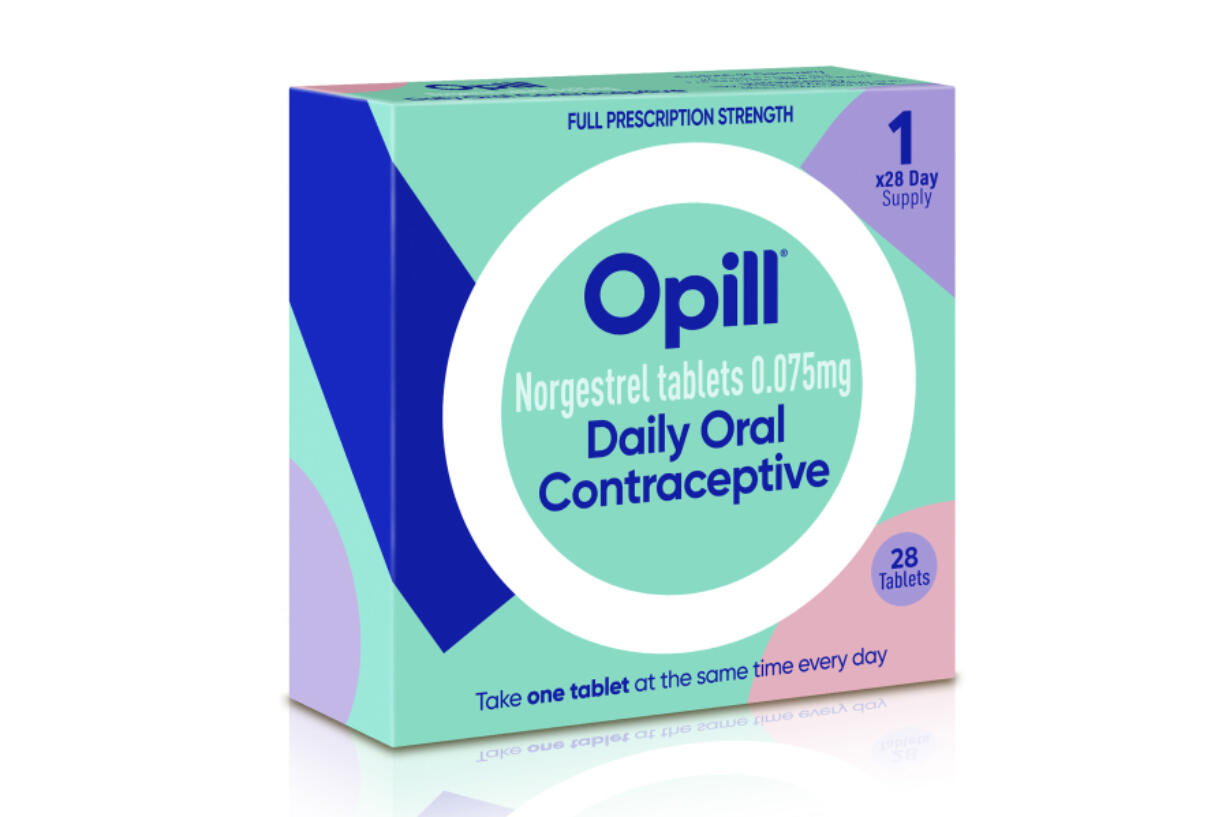 FILE - This illustration provided by Perrigo in May 2023, depicts proposed packaging for the company's birth control medication Opill. U.S. officials have approved the first over-the-counter birth control pill, a major change that will broaden access for women and teenagers. The Food and Drug Administration decision on Thursday, July 13, 2023 means drugmaker Perrigo can sell its once-a-day Opill without a prescription.