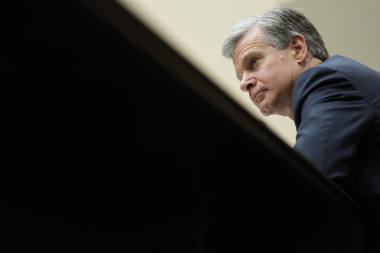 FBI Director Christopher Wray attends a House Committee on the Judiciary oversight hearing, Wednesday, July 12, 2023, on Capitol Hill in Washington.