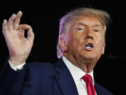 FILE - Former President Donald Trump speaks at a campaign event, July 8, 2023, in Las Vegas. Trump said Tuesday that he has received a letter informing him that he is a target of the Justice Department's investigation into efforts to undo the results of the 2020 presidential election. Trump made the claim in a post on his Truth Social platform.