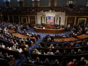 Israeli President Isaac Herzog speaks to a joint session of Congress, Wednesday, July 19, 2023, at the Capitol in Washington.