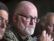 FILE - Republican Congressional candidate Derrick Van Orden attends an agriculture and rural issues roundtable hosted by the Republican National Committee and the Republican Party of Wisconsin on June 28, 2021, in Onalaska, Wis. Rep. Derrick Van Orden, R-Wis., yelled and cursed at high school-aged pages for the U.S. Senate during a late night tour of the Capitol this week, action that elicited a bipartisan rebuke from Senate leaders.