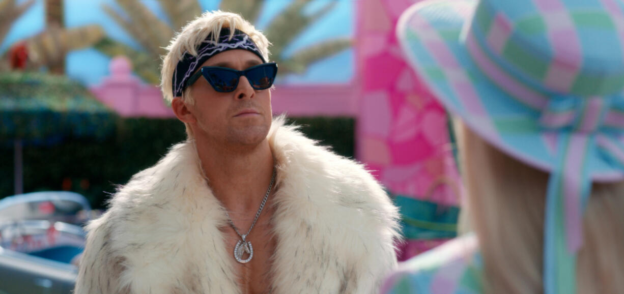 Ryan Gosling leads the showstopping musical number "I'm Just Ken" in "Barbie." (Warner Bros.