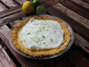 An Atlantic Beach pie is made with a saltine cracker crust.