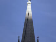 The angel Moroni statue sits atop the Salt Lake Temple, at Temple Square in Salt Lake City. The Church of Jesus Christ of Latter-day Saints' new temple in Moses Lake is open to the public through Aug. 19.