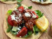 Spicy chili shrimp tostadas require no cooking on a hot summer day.