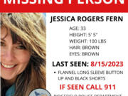 The Ridgefield Police Department is asking for the public's help in finding Jessica Rogers Fern, 33, who was last seen Tuesday.