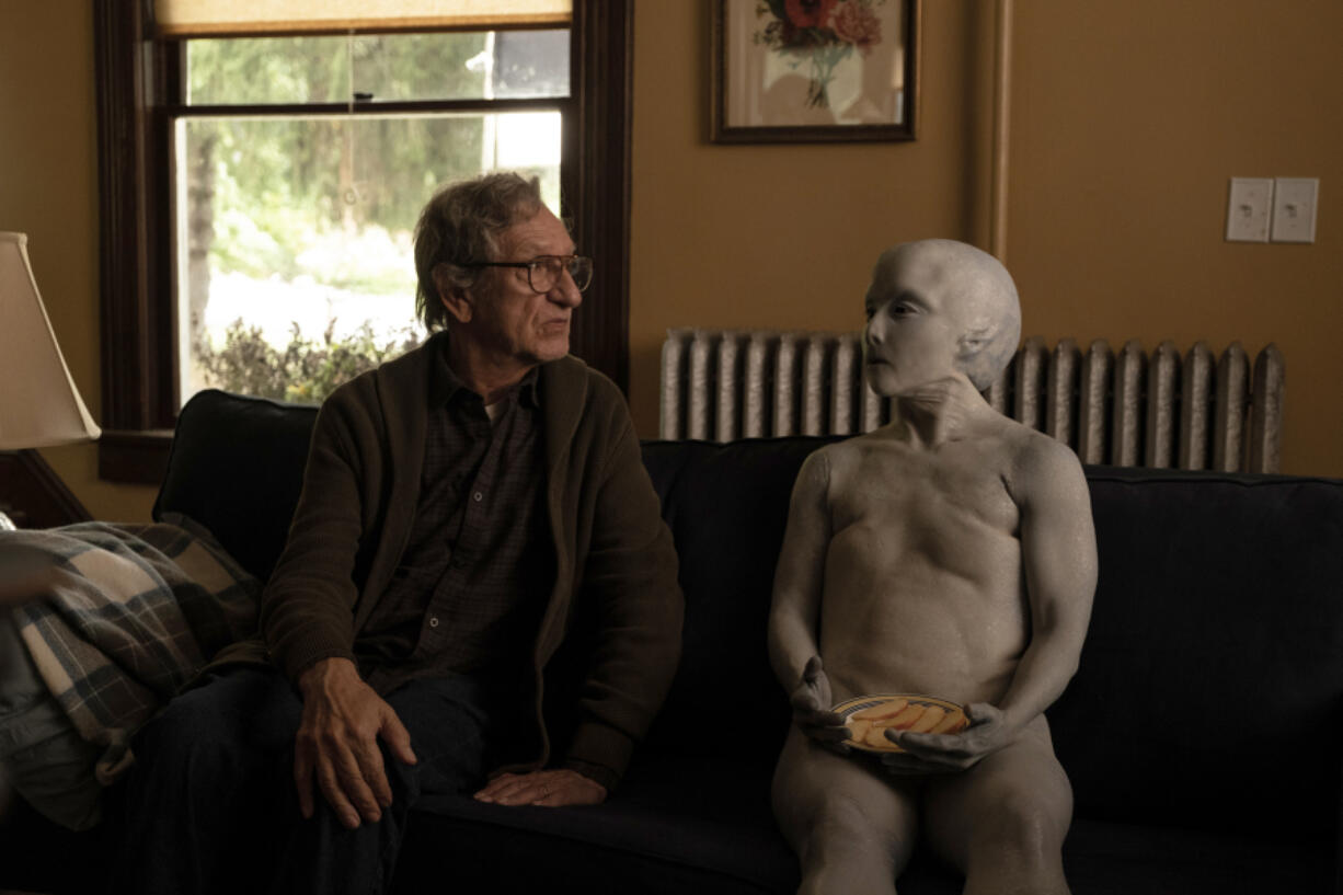 Ben Kingsley, left, and the titular alien in "Jules." (Linda Kallerus/Bleecker Street)