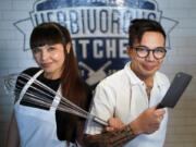 Aubry and Kale Walch, co-owners of the Herbivorous Butcher shop, Saturday, March 13, 2021, in Minneapolis. The siblings created a movement and now they're known nationally ??? the first fried chicken sandwich they sold was at Coachella.