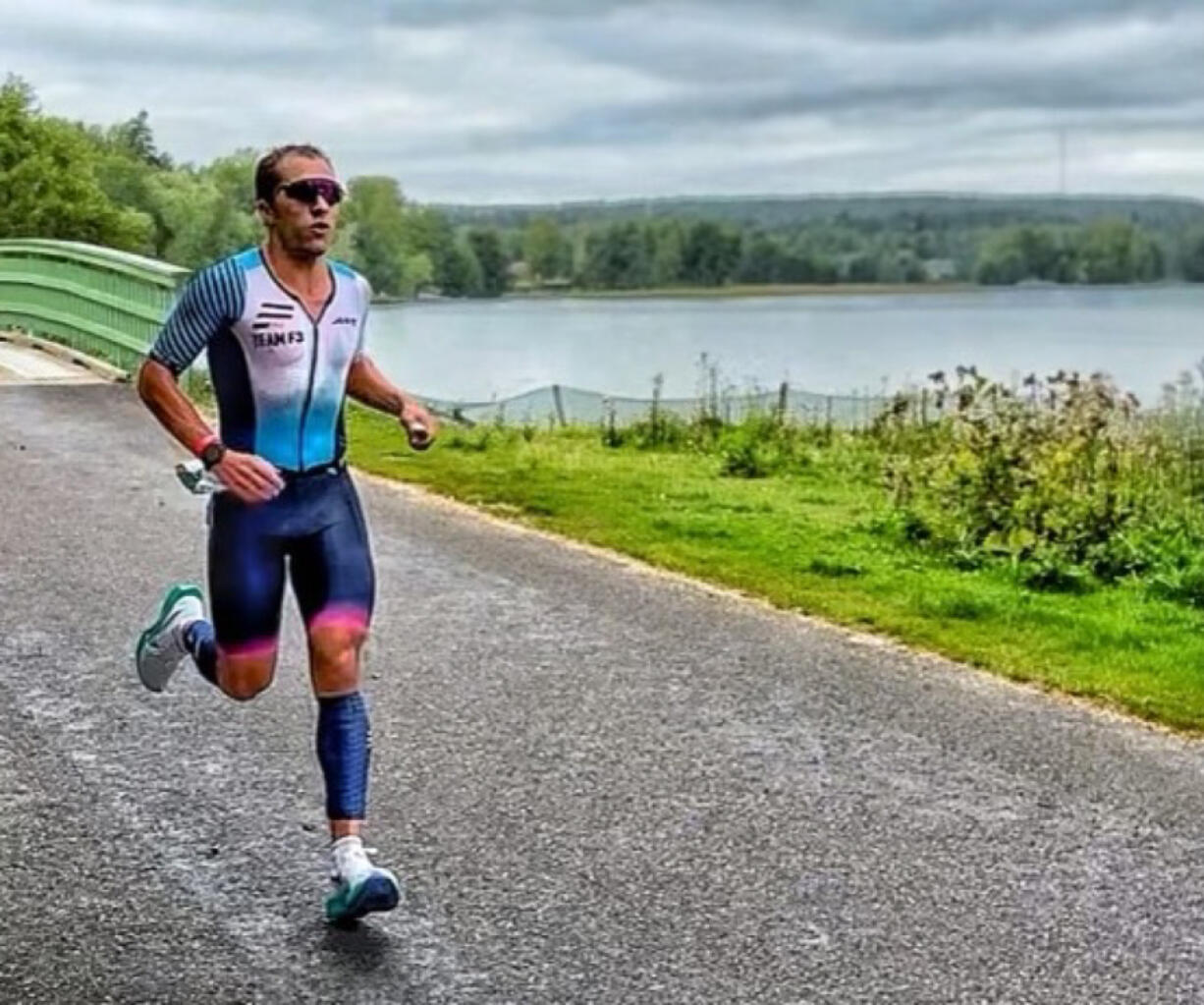 Joshua Monda of Vancouver competes in the Ironman 70.3 World Championships on Sunday in Lahti, Finland. Monda placed 112th overall and second in the amateur men's 40-44 division.