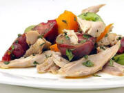 Use rotisserie chicken for an heirloom tomato salad with Banyuls vinaigrette.