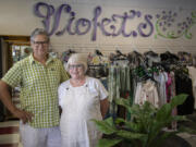 Jay Sanchez, left, and Penny Clay are the co-owners of The Heights Antiques and Violet's Closet thrift store.