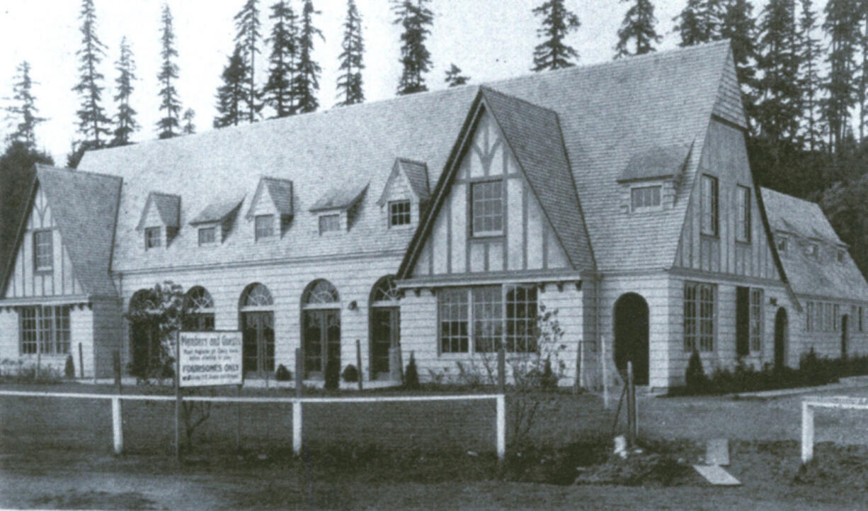 When the Clark County Country Club built a members' clubhouse, many members were dismayed when a beautiful shade tree was removed. The building held a 28-by-48-foot living room looking over the first fairways. West of this room was a 16-by-30-foot dining room and a kitchen. Both rooms were connected and could be used together for parties. Frequent gatherings at the clubhouse included member potlucks, dances and political speeches.