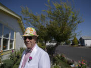 The dapper Bobby Derricotte, aka the Singin' Senior, takes a break outside his Vancouver home. On Sept. 2, he'll offer a free show, "Reliving the Music of the '40s, '50s and '60s" at the Cascade Park Community Library. Dancing is encouraged.