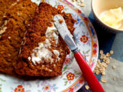 Slather on the butter and enjoy this semi-sweet oatmeal stout bread with a cup of tea or coffee.