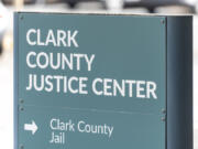 Signage points out the location of the Clark County Jail on Wednesday.