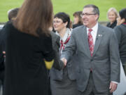 WSU President Kirk Schulz visits WSU Vancouver in 2016.