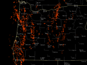 Roughly 1500 lightning strikes were reported across Oregon, parts of southern Washington and northern California overnight.