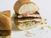 A breaded chicken cutlet sandwich. Thin breaded chicken cutlets fry up in minutes, and are terrific made into sandwiches or served with dipping sauces.