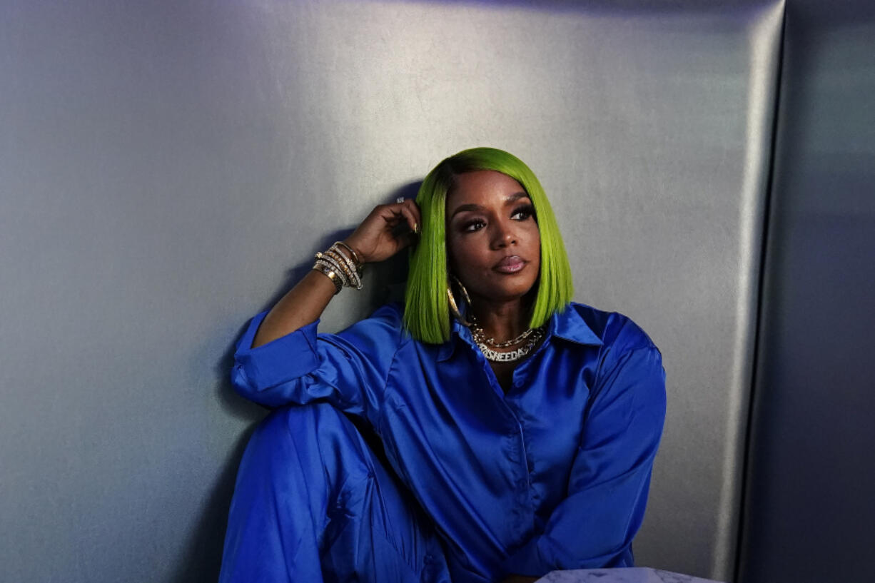 Rasheeda speaks during an interview with the Associated Press for the 50th anniversary of hip-hop, on Thursday, June 29, 2023 in Atlanta. Women have fought to shape their identification in hip-hop and demand recognition. At its 50th anniversary, female rappers are taking their moment to shine - while still demanding respect and facing decades-old challenges. Rasheeda's decades-long relationship with hip-hop started in 1981. She was a curious, energetic kindergartener -- eager to touch and explore anything put in front of her. Rasheeda remembered her mother presenting her with a huge, white box -- it was a record player that she would continuously spin, not knowing what its purpose was.