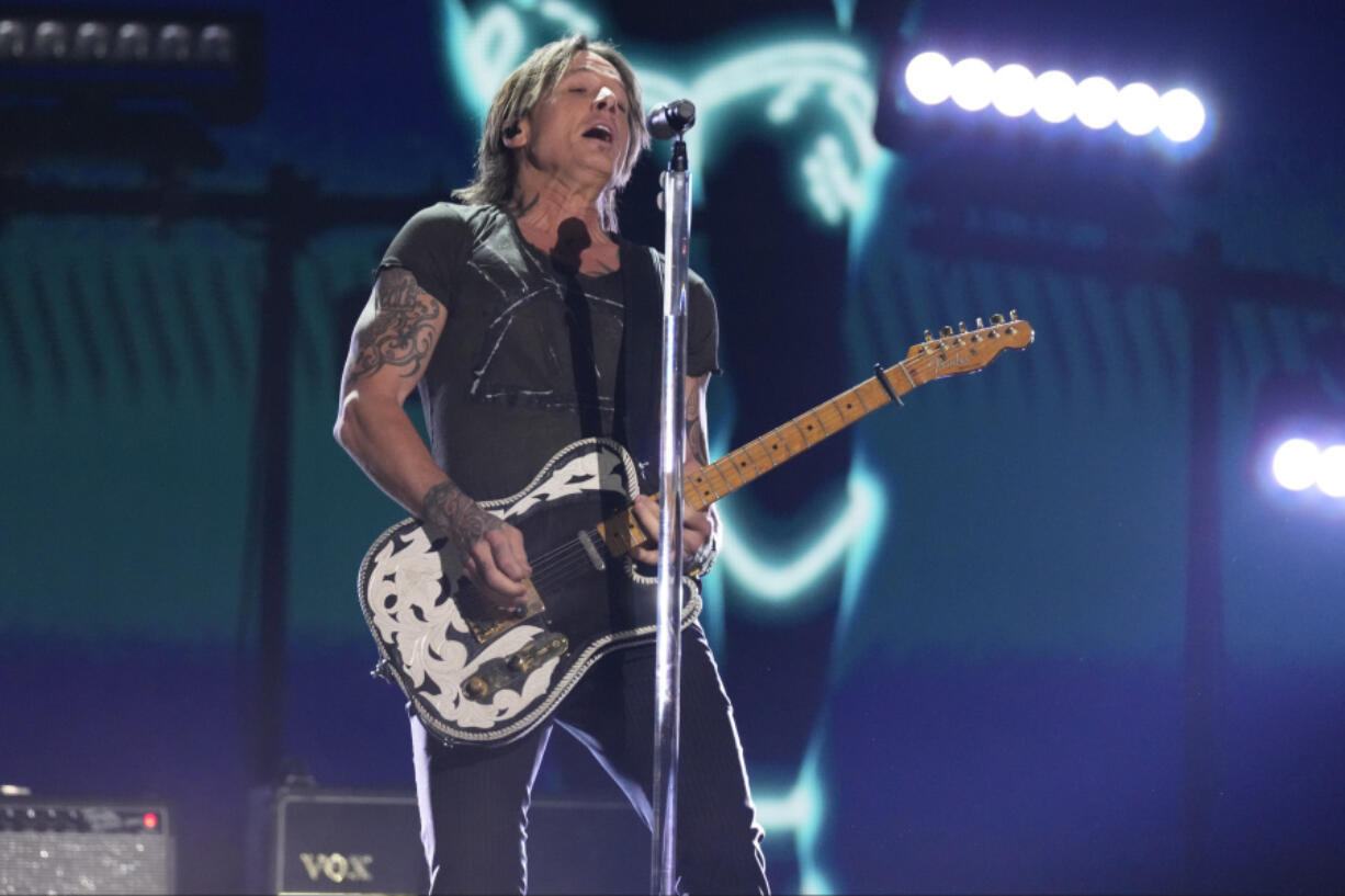 Keith Urban performs "Texas Time" at the 58th annual Academy of Country Music Awards on May 11 at the Ford Center in Frisco, Texas.