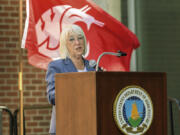 Sen. Patty Murray, D-Wash., speaks Aug. 1 before taking part in the ceremonial groundbreaking for a new USDA research facility at Washington State University in Pullman.