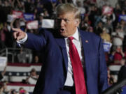 Republican presidential candidate former President Donald Trump arrives for a campaign rally Saturday, July 29, 2023, in Erie, Pa.