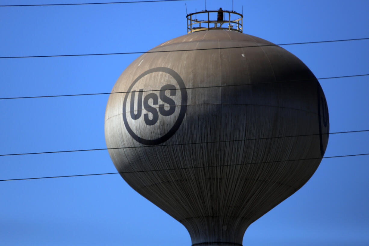 FILE - A water tower at United States Steel Corp.'s Edgar Thomson Plant in Braddock, Pa., is seen, Thursday, May 7, 2020. On Sunday, Aug. 13, 2023, U.S. Steel said that it rejected a $7.3 billion buyout proposal from rival Cleveland Cliffs and was reviewing "strategic alternatives" after receiving several unsolicited offers. (AP Photo/Gene J.