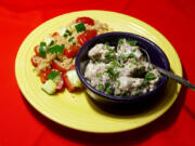 Tandoori Lamb with Cucumber and Tomato Rice.