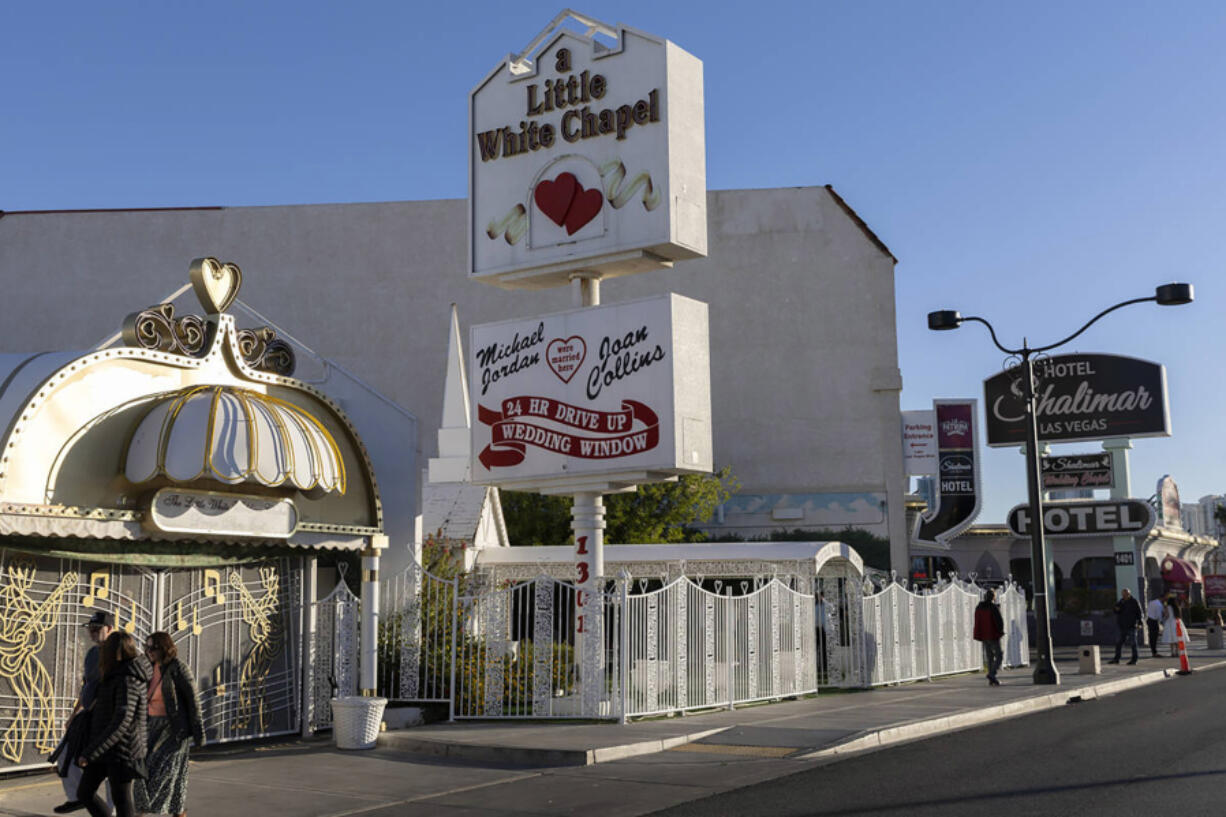 A Little White Wedding Chapel, the famous wedding chapel owned by Charolette Richards since the 1950s, on Nov. 10, 2022, in Las Vegas.