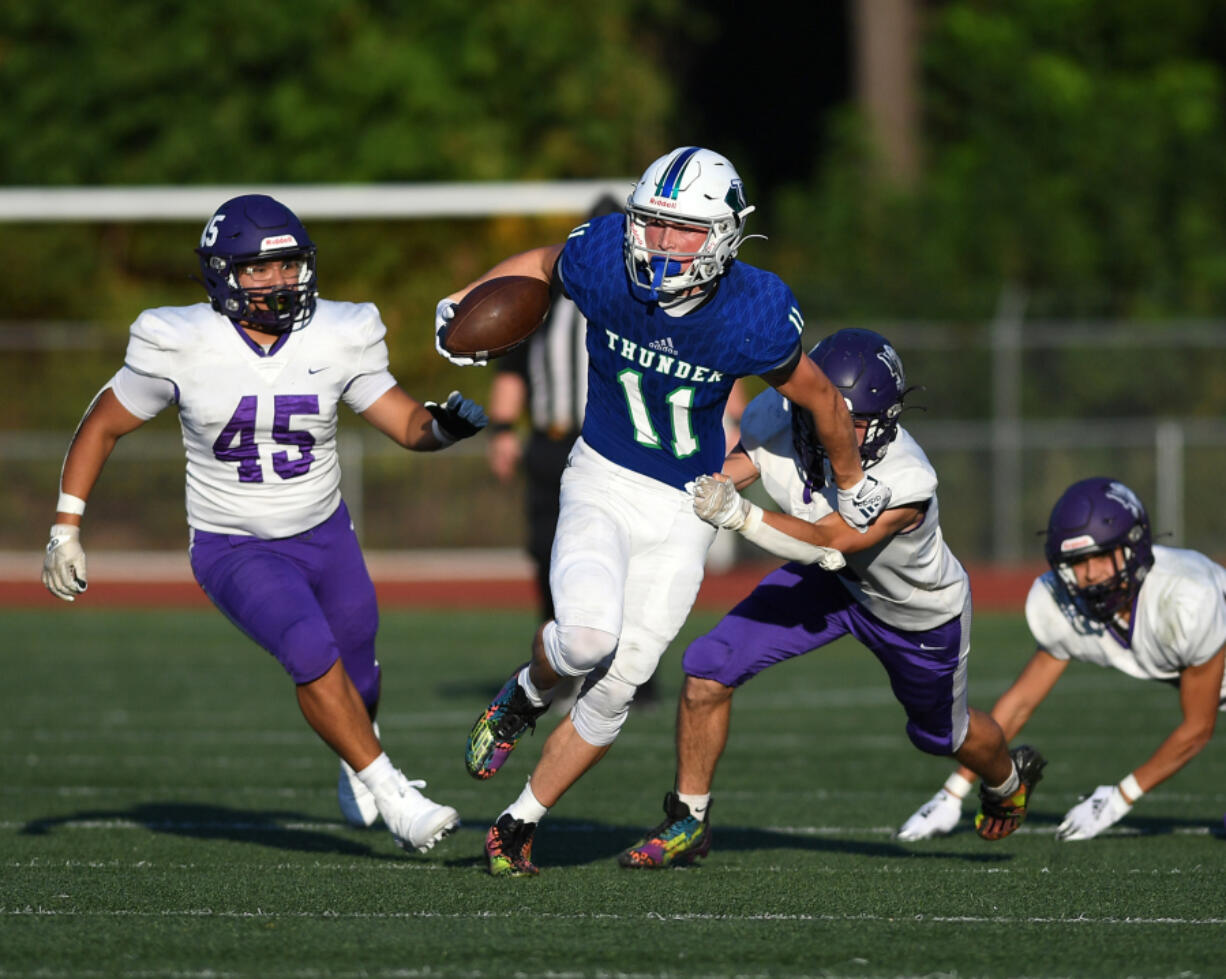 Mountain View senior Aiden Nicholson (11) has 279 receiving yards on 12 catches and four touchdowns through the first two games of the 2023 season.