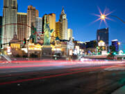 A view of the Las Vegas strip on May 13, 2021. A shortfall of more than 17,000 workers in the Las Vegas accommodation industry has left the unemployment rate at 6.1% ???